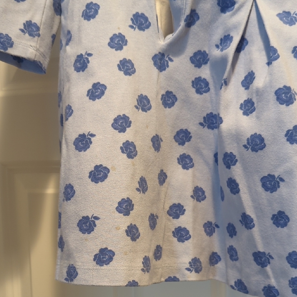 Blue Floral Kids Dress with Black Collar - Picture 4 of 6